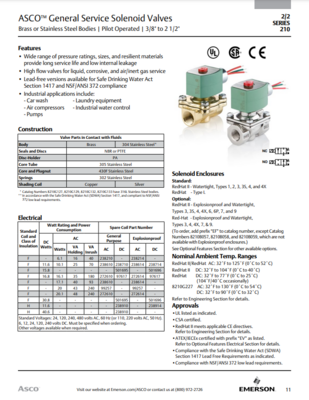 ASCO 210 USER GUIDE GENERAL SERVICE SOLENOID VALVES